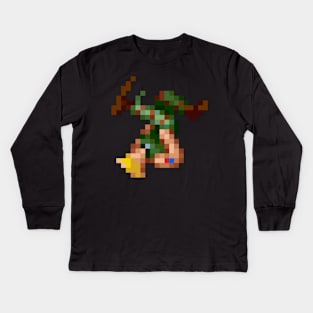 Guile low-res pixelart Kids Long Sleeve T-Shirt